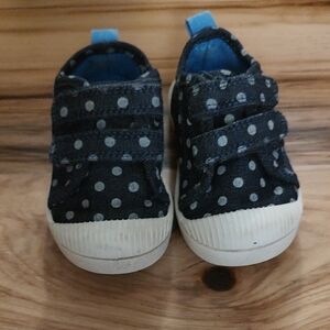 Polka Dot Kids Shoes - Blue and White